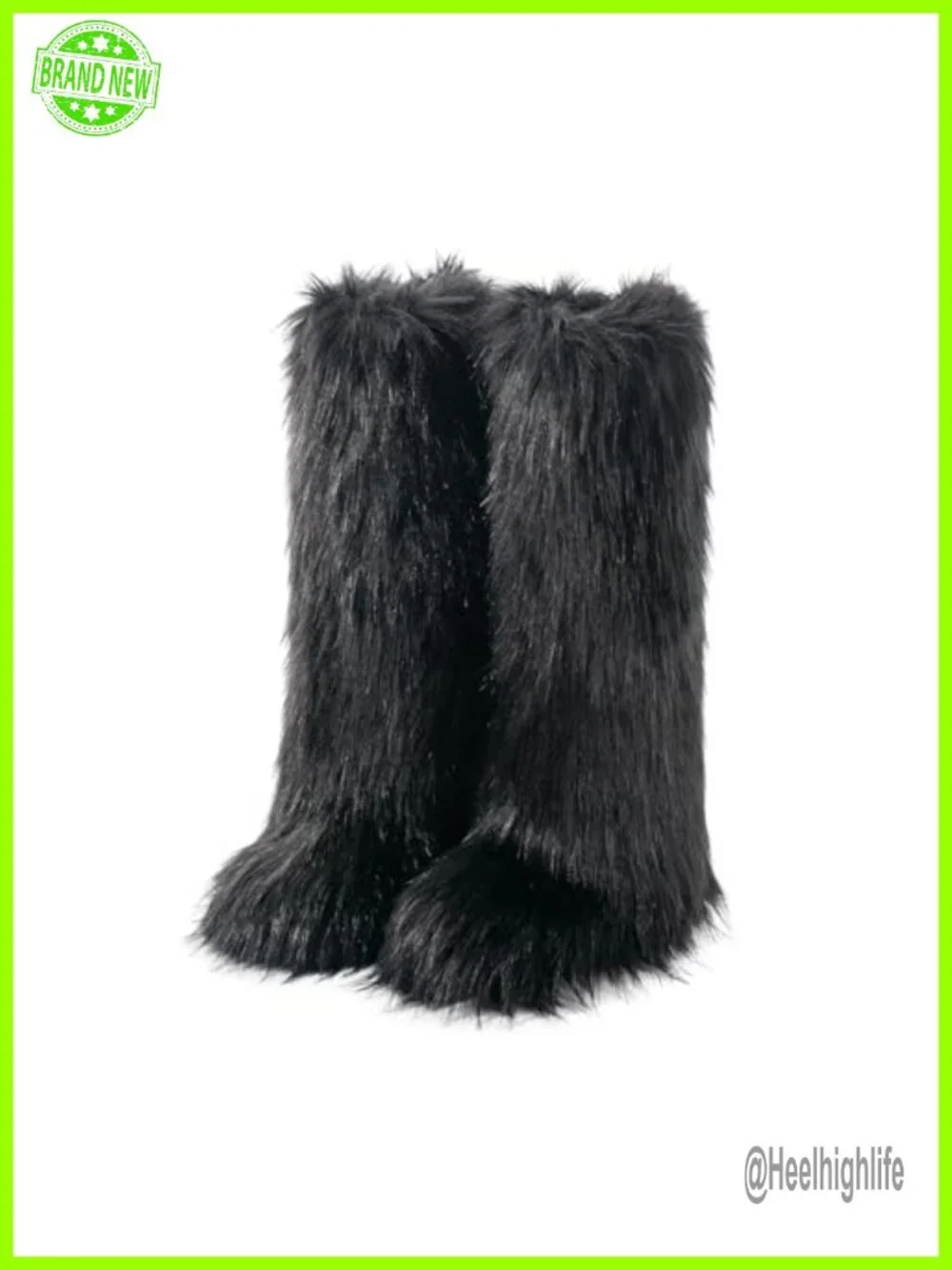 Women's Faux Fur Boots - Knee-High - Insulated - Slip Resistant - Size 11